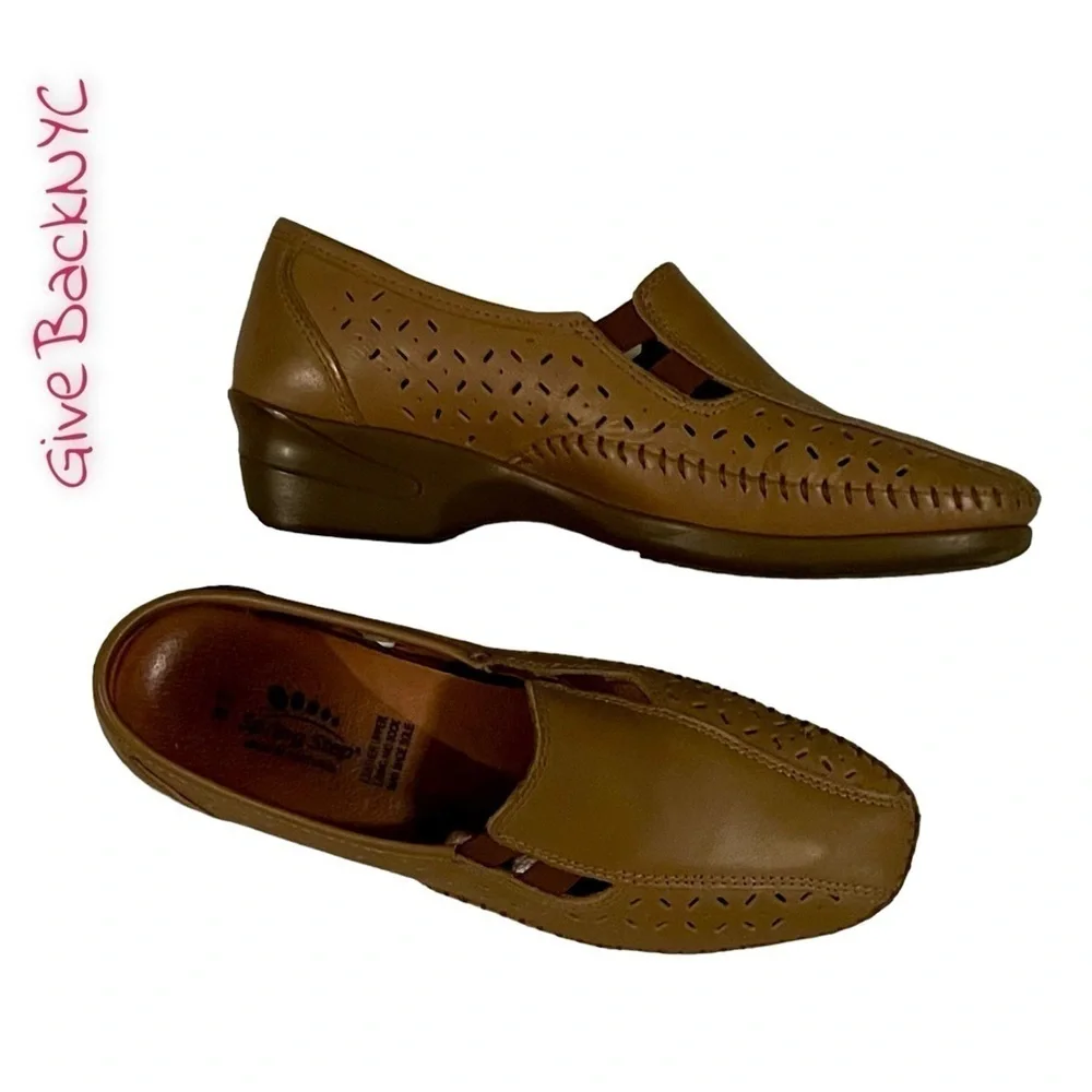 Spring Step Leather Loafer Wedges Size 6.5